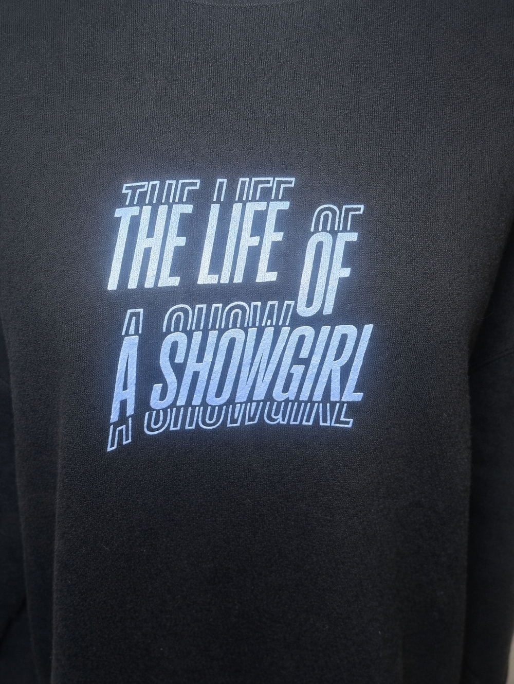 Taylor Swift The Life of a Showgirl Graphic Sweatshirt Black Oversized Crewneck - Picture 2 of 7